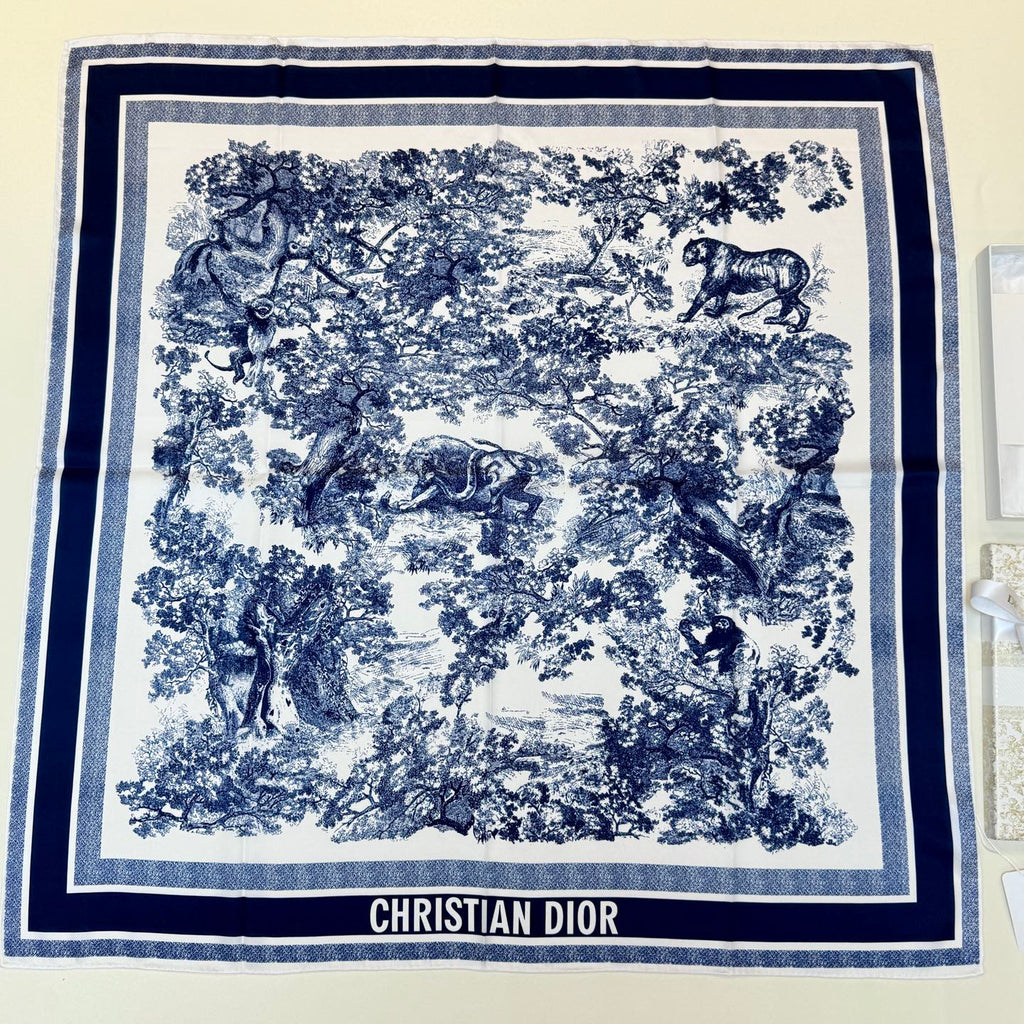 Foulard carré à imprimé paysage color block – 90 x 90 cm