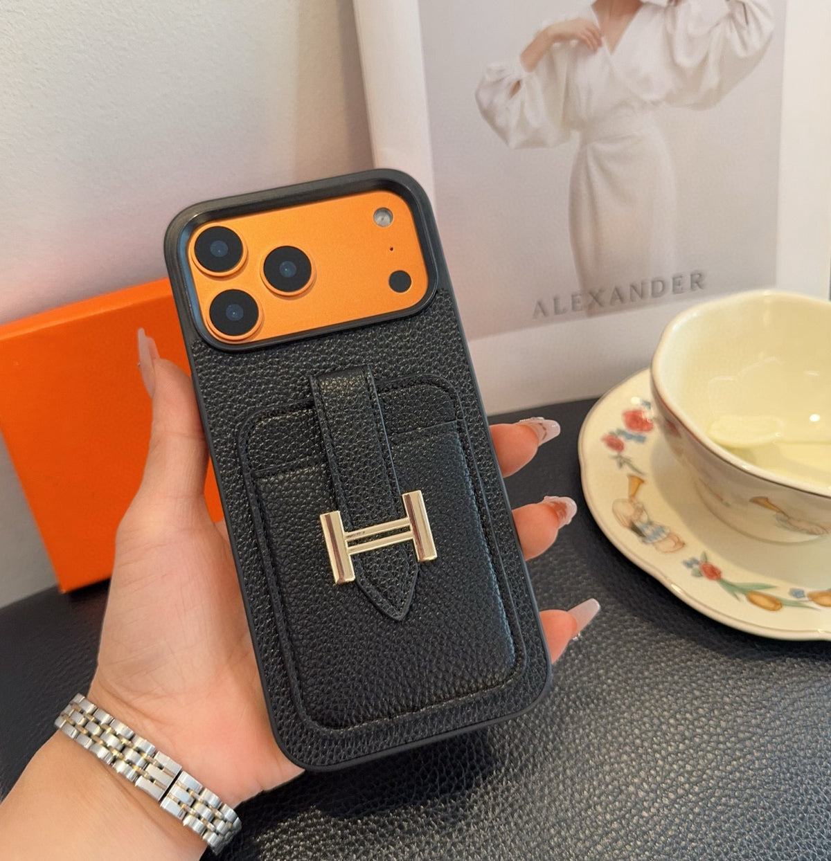 H-Buckle Phone Case with Card Pocket