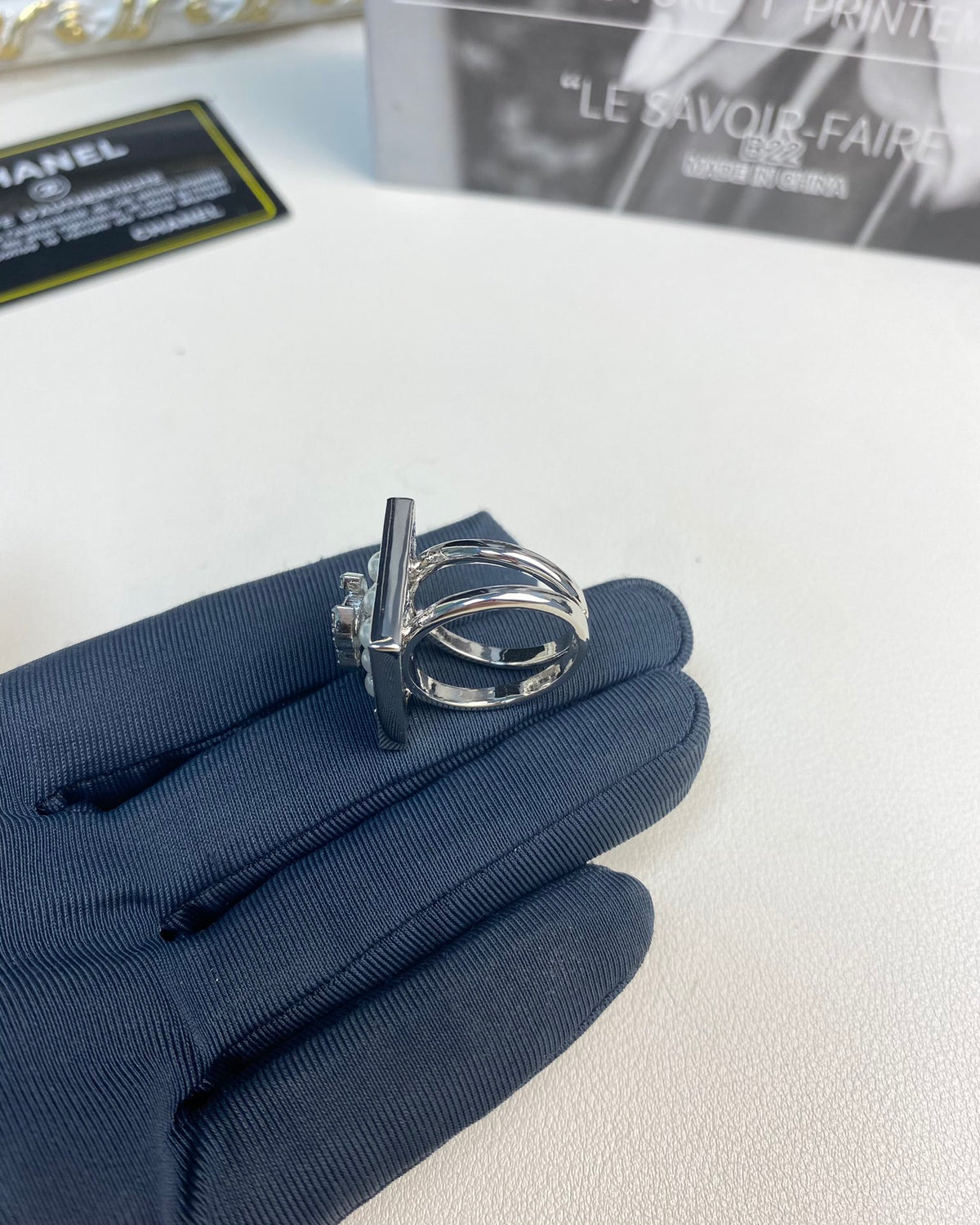 Square Stone-Set Statement Ring