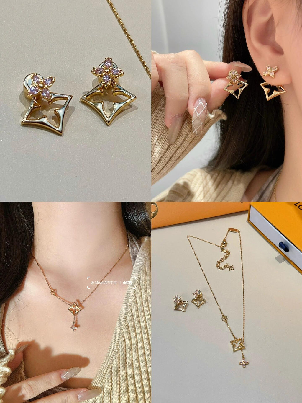 Collier pendentif ajouré à motif floral