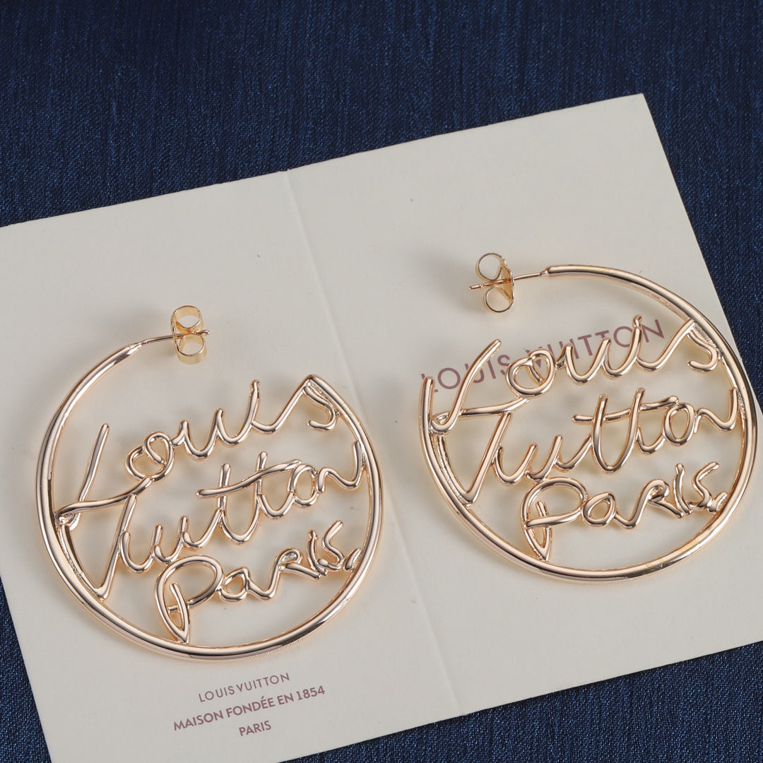 Script Letter Hoop Earrings