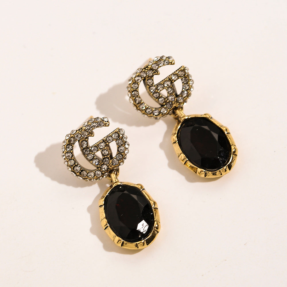 Alloy Oval Stone Earrings, Bracelet & Necklace Collection