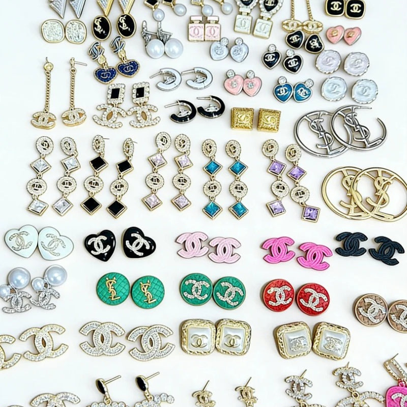 Pendientes de botón, de aro y colgantes de aleación - Colección 1