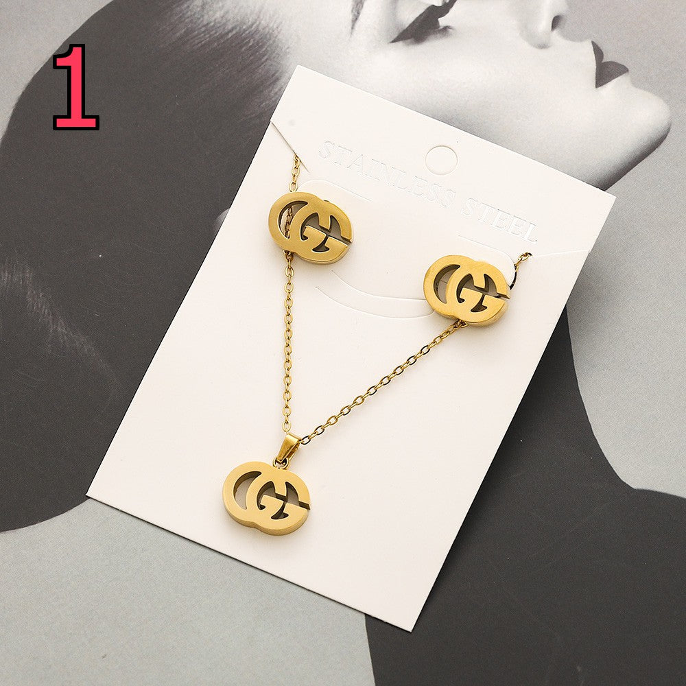 304 Stainless Steel Pendant & Stud Earring Sets - 8 Styles