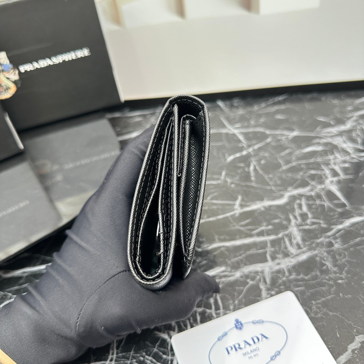 Triangle Emblem Long Flap Wallet 031