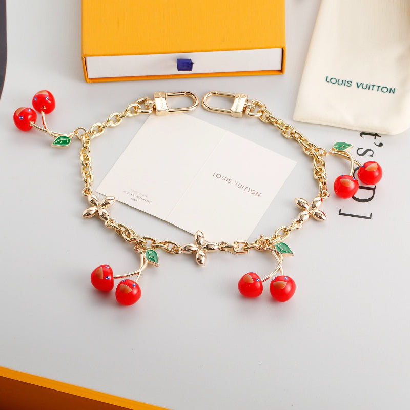 Cherry Charm Chain Bag Accessory