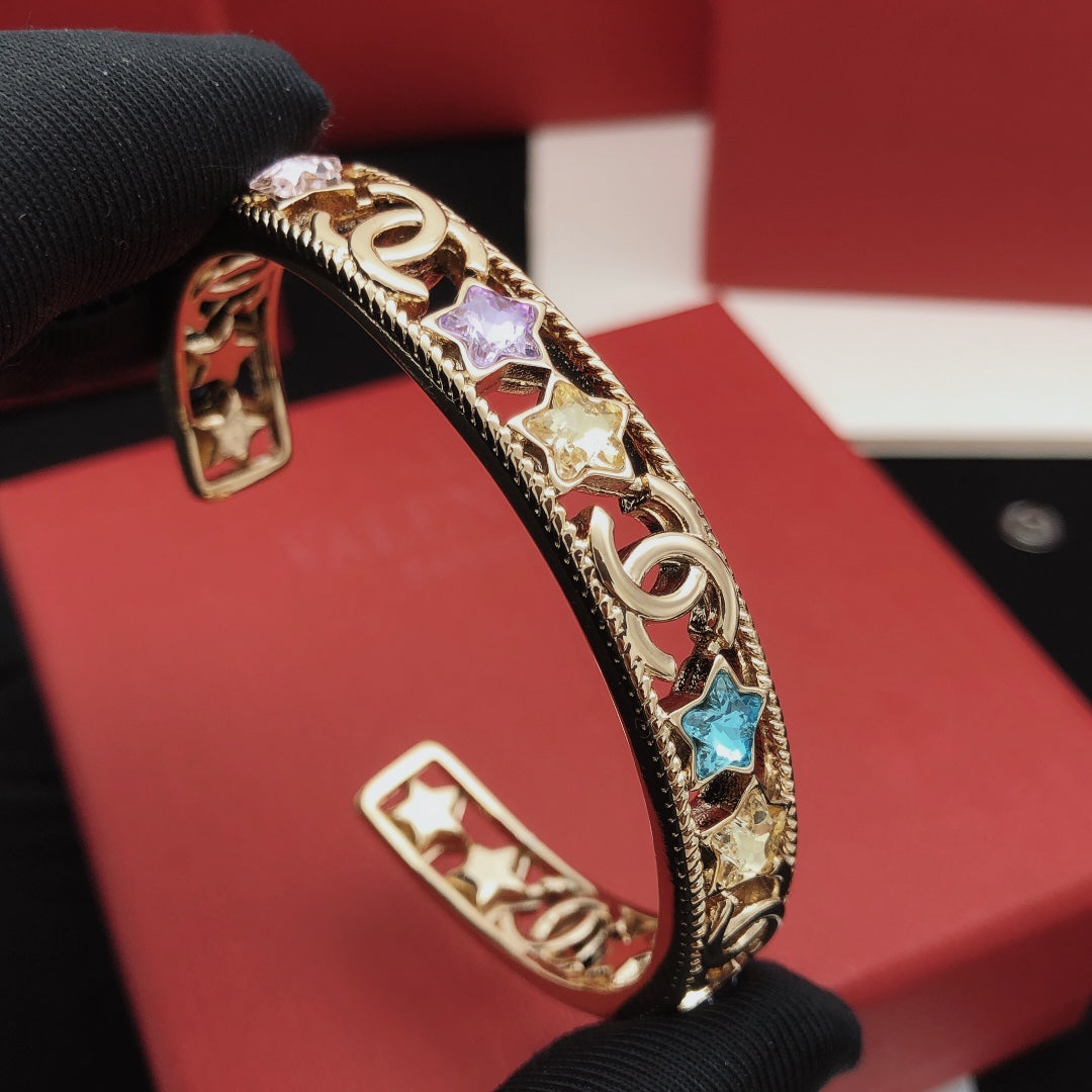Openwork Interlocking-C Bangle Bracelet