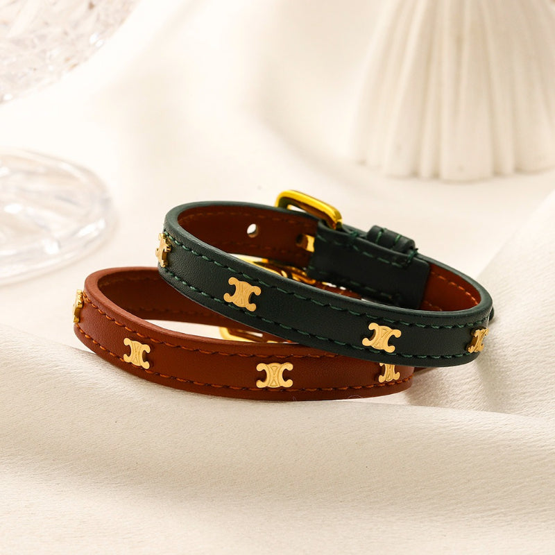 Quatrefoil Double Wrap Strap Bracelet