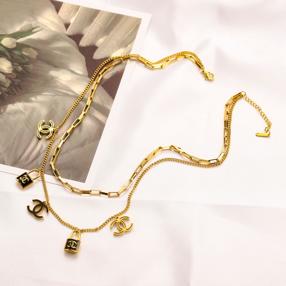 304 Stainless Steel Layered Chain & Charm Bracelet & Necklace - Individual or Set