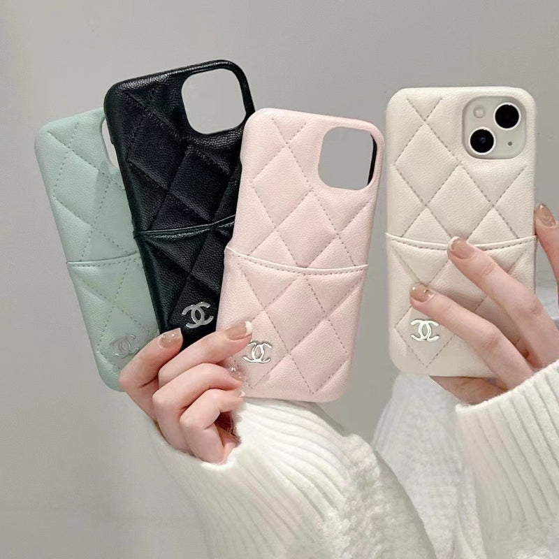 Quilted Phone Case with Flap Card Pocket