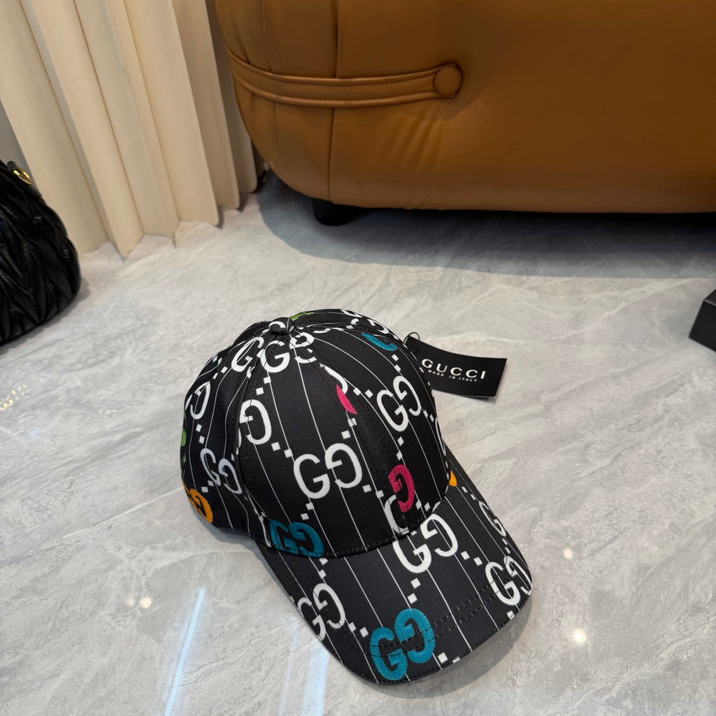 Colorful Outline Monogram Baseball Cap