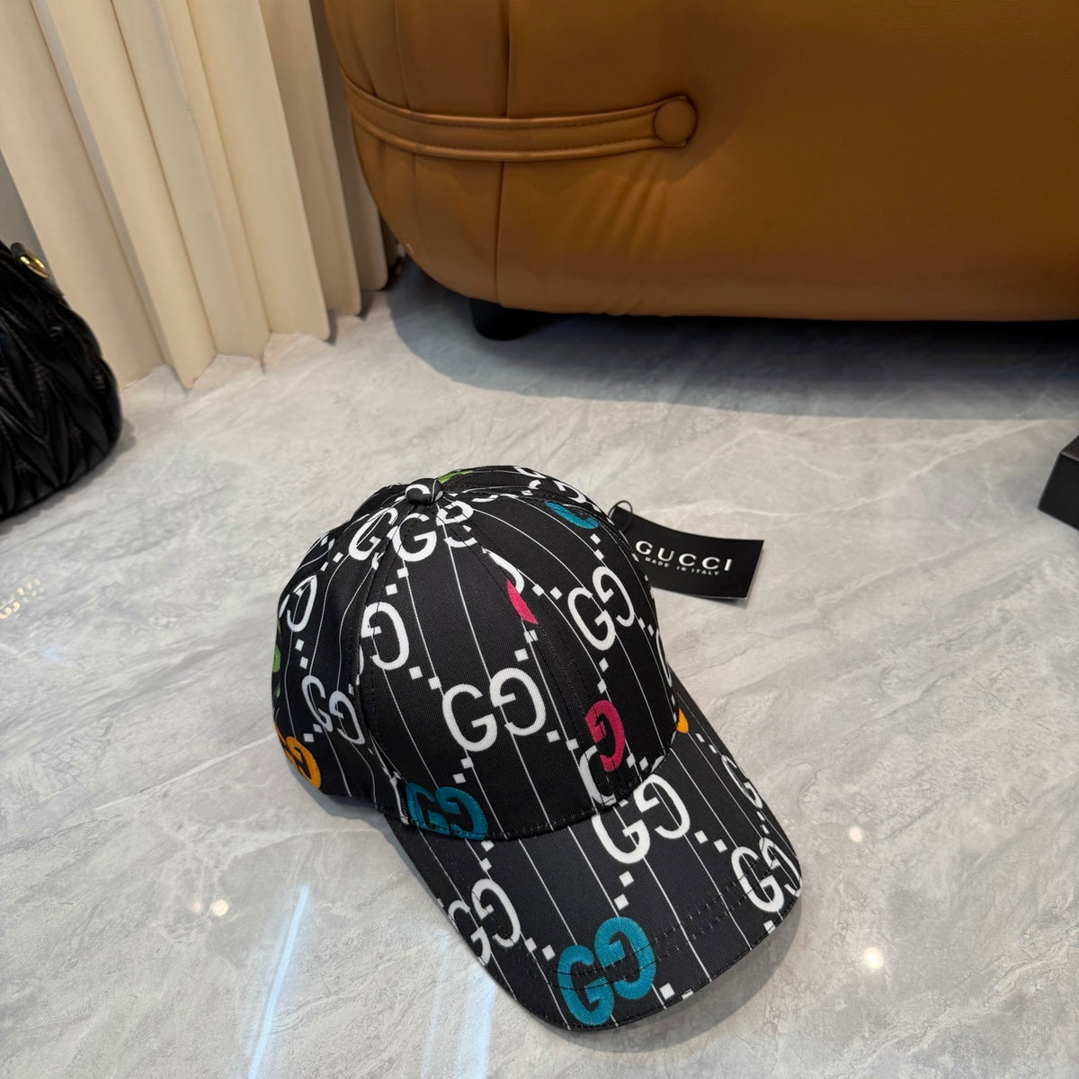 Colorful Outline Monogram Baseball Cap