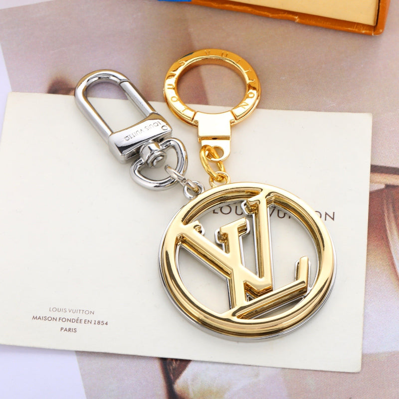 Round Letter Emblem Keychain - Style Options