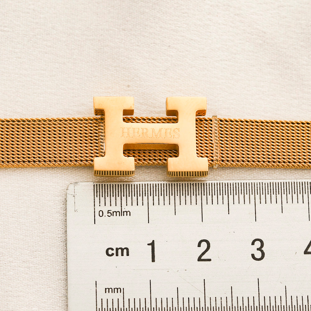 Pulsera de malla de acero inoxidable 304 con cierre en H