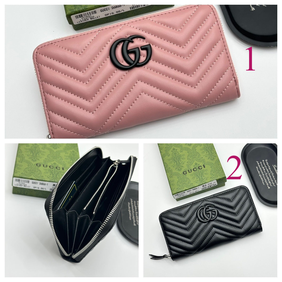 Chevron Quilted Long Zip Wallet 011
