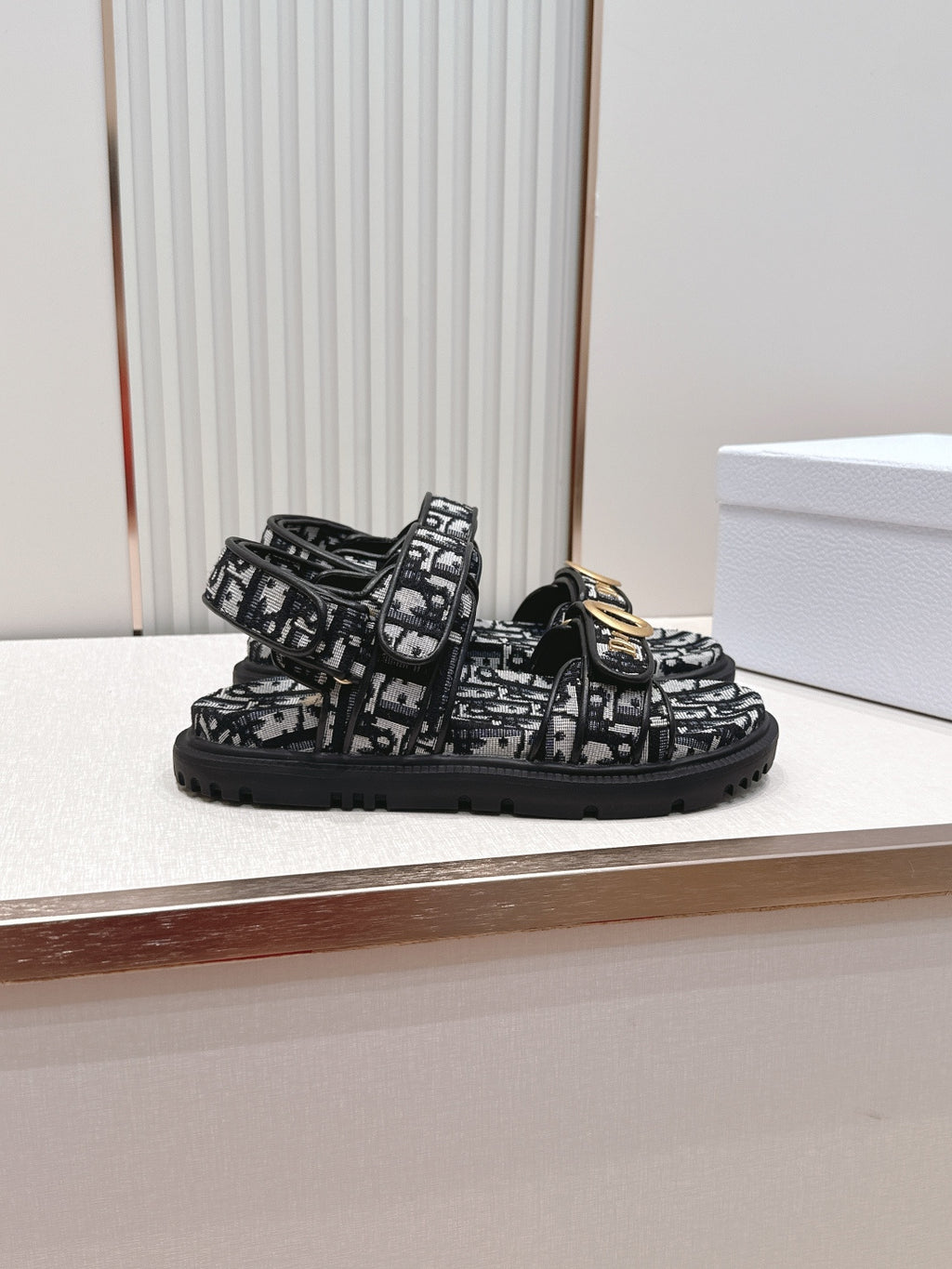 Double-Strap Platform Sandals with Ankle Strap