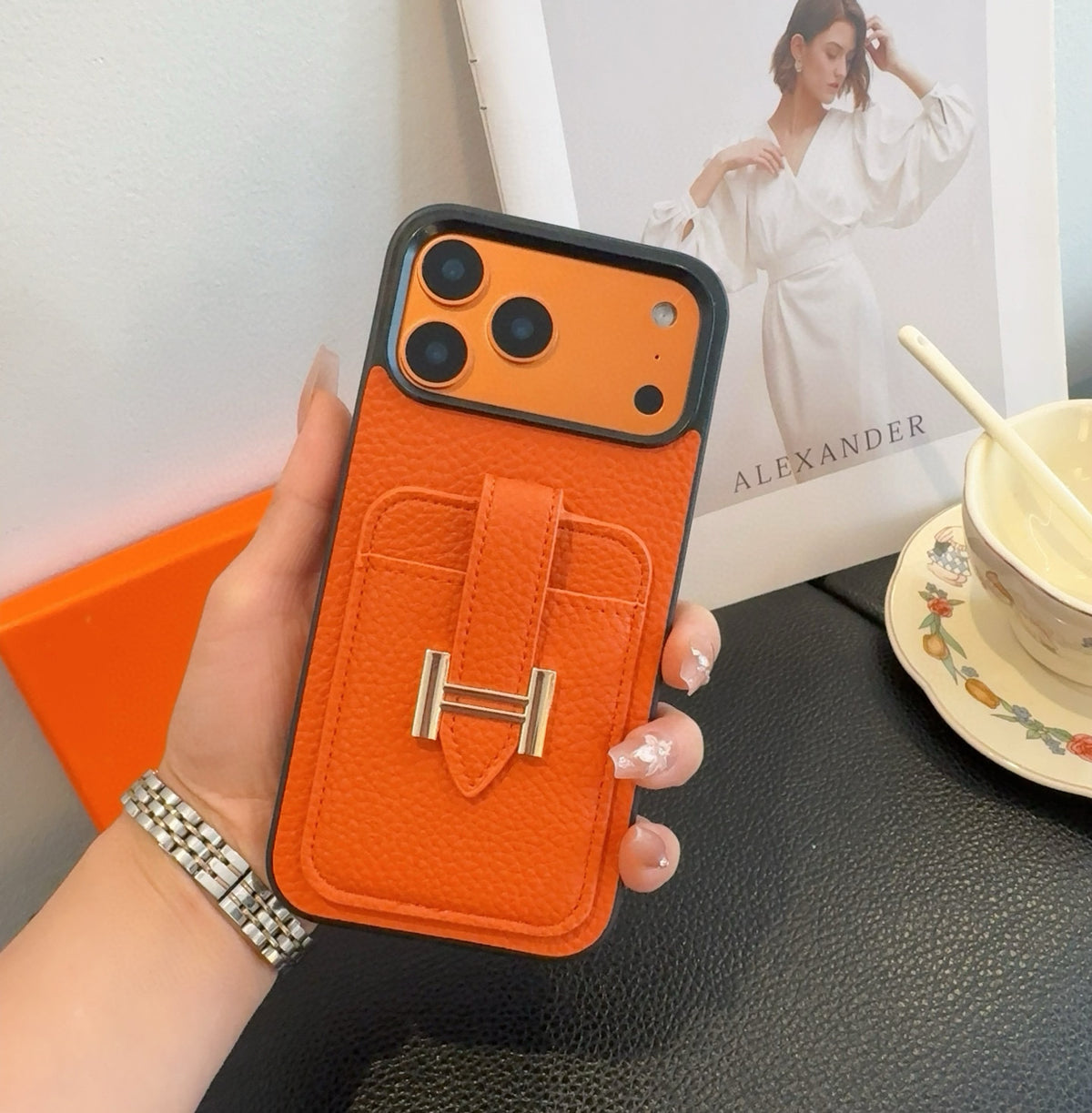 H-Buckle Phone Case with Card Pocket