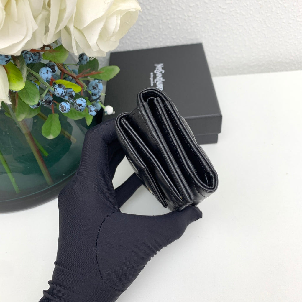 Portefeuille compact effet croco 026