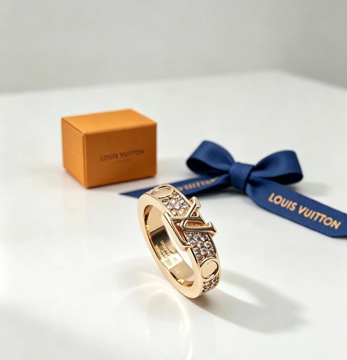 Openwork Letter Emblem Band Ring