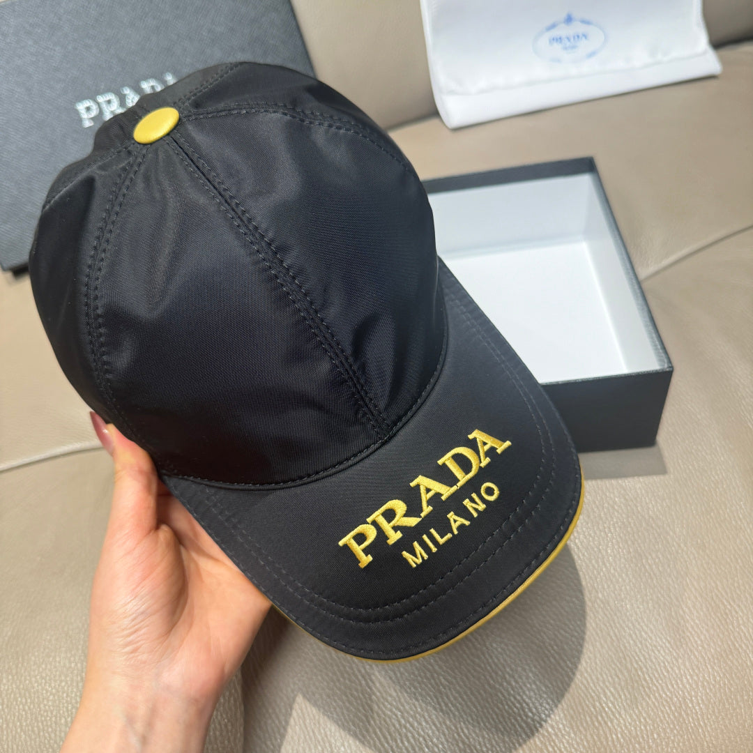 Lettered Baseball Cap with Contrast Piping