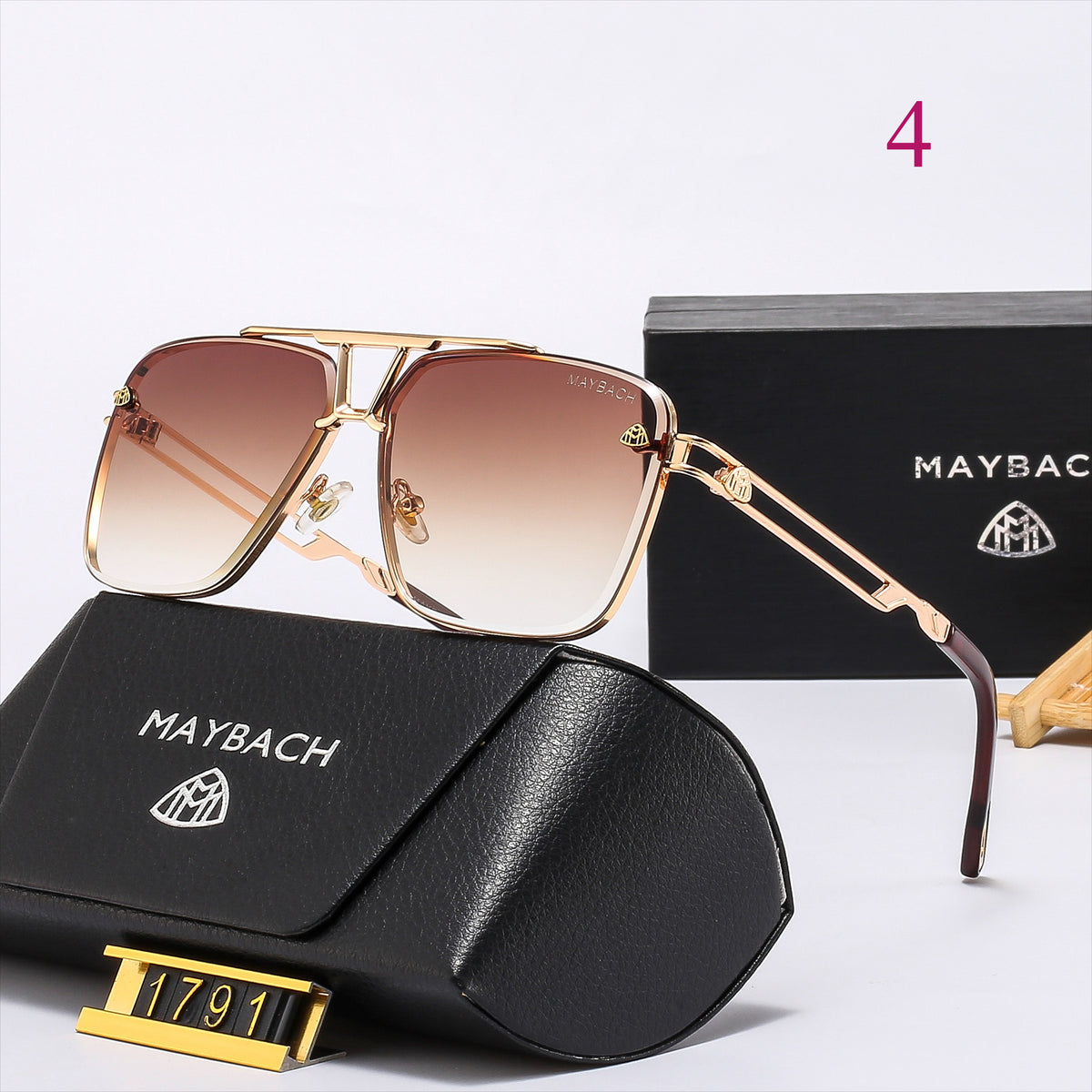 Gafas de sol geométricas estilo aviador con patillas metálicas troqueladas