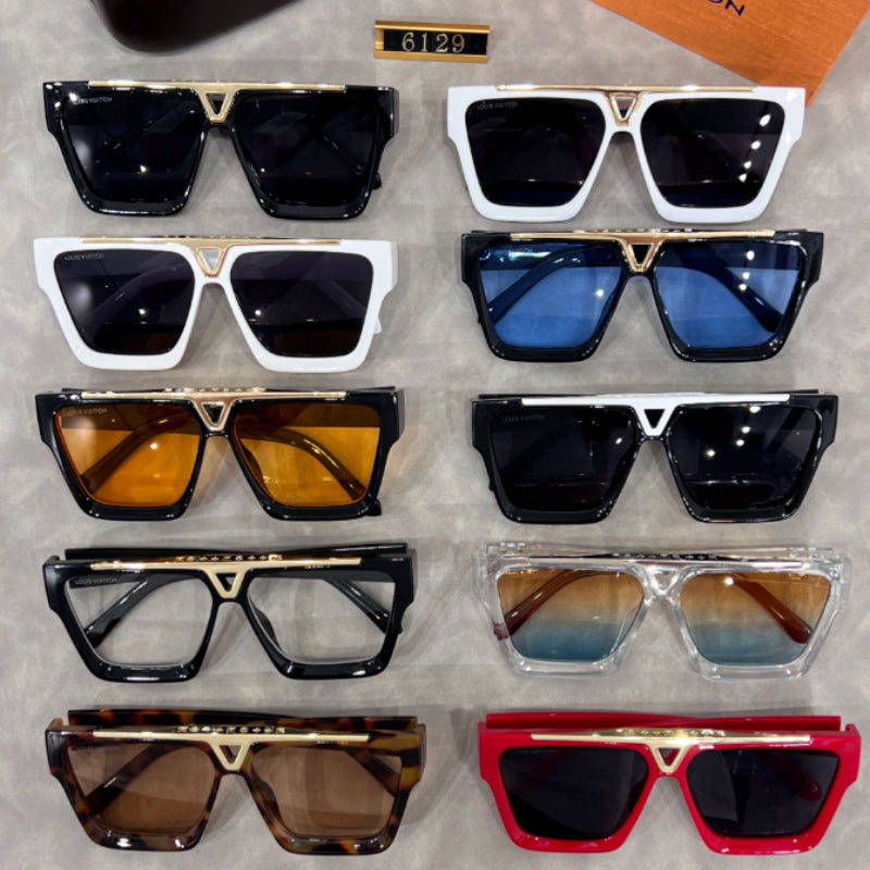 Bold Square Sunglasses with Metal Bridge Accent