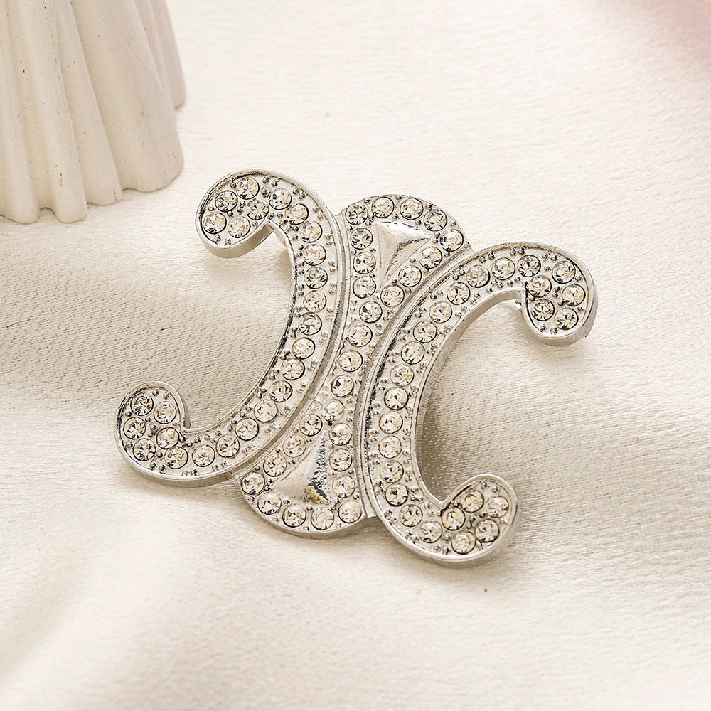 Alloy Steel Pave Emblem Brooch