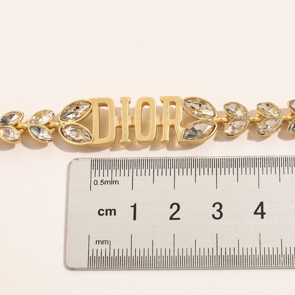 Alloy Leaf-Link Lettering Bracelet & Necklace - Individual or Set