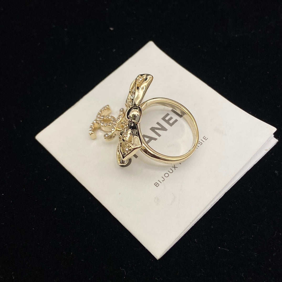 Bow Statement Ring with Bead Accents