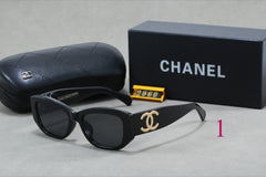 Gafas de sol cat-eye redondeadas con varillas con logotipo entrelazado
