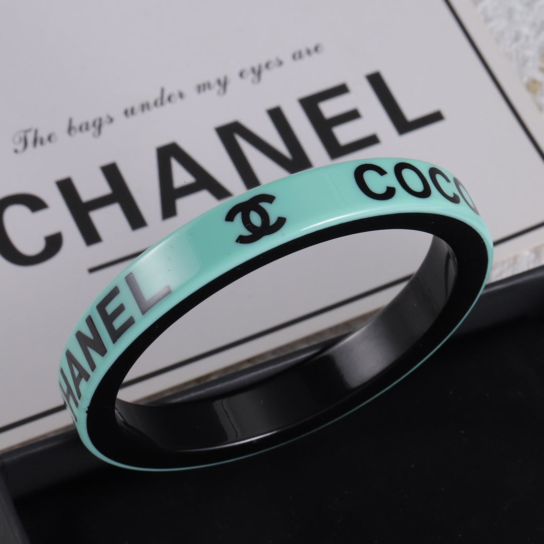 Pastel Lettering Wide Cuff Bracelet