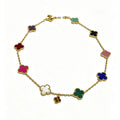 Collar de estación de cuatrifolio multicolor