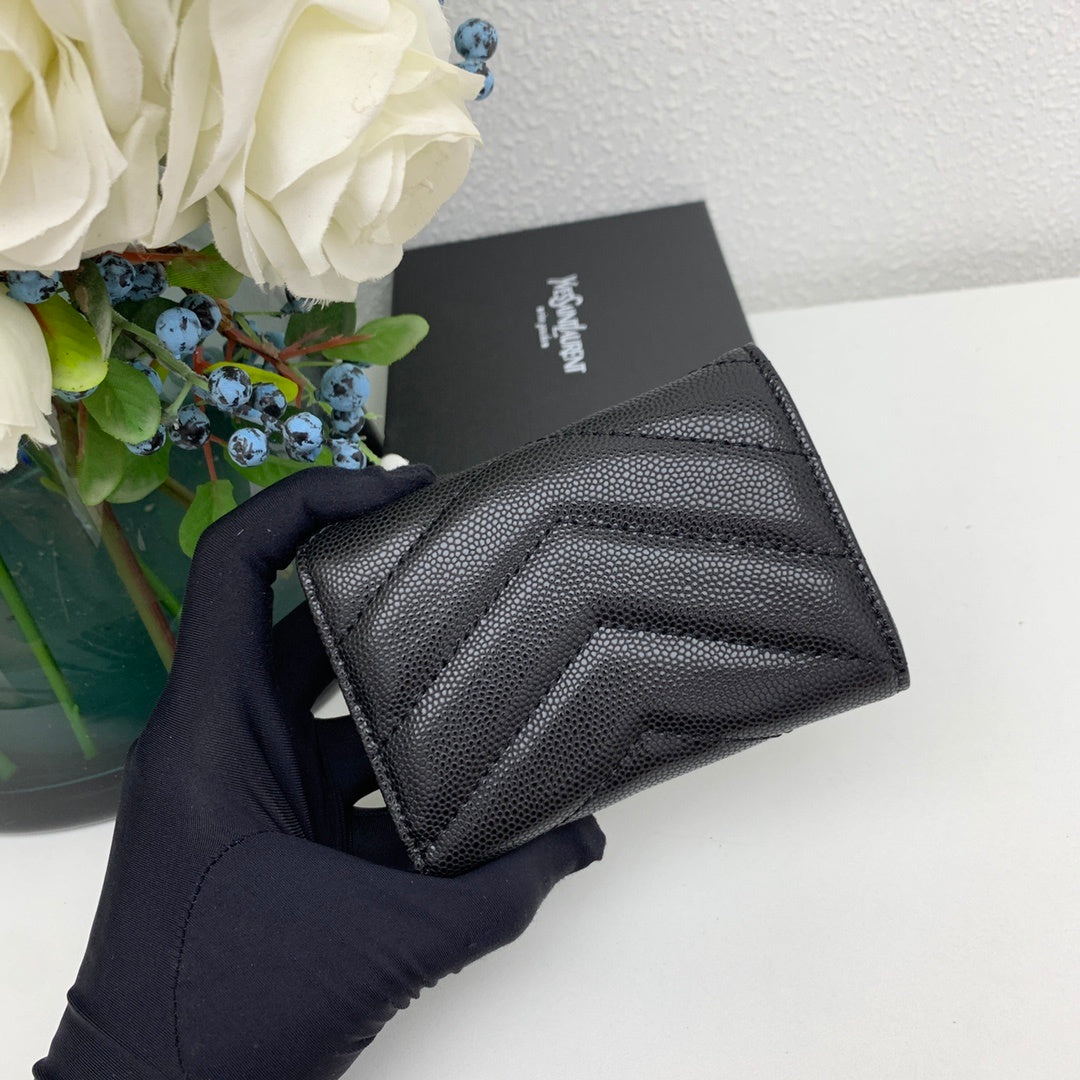 Portefeuille compact effet croco 026