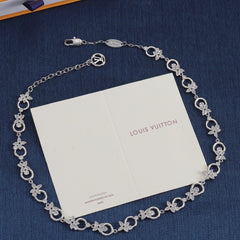 Round Monogram Link Station Necklace
