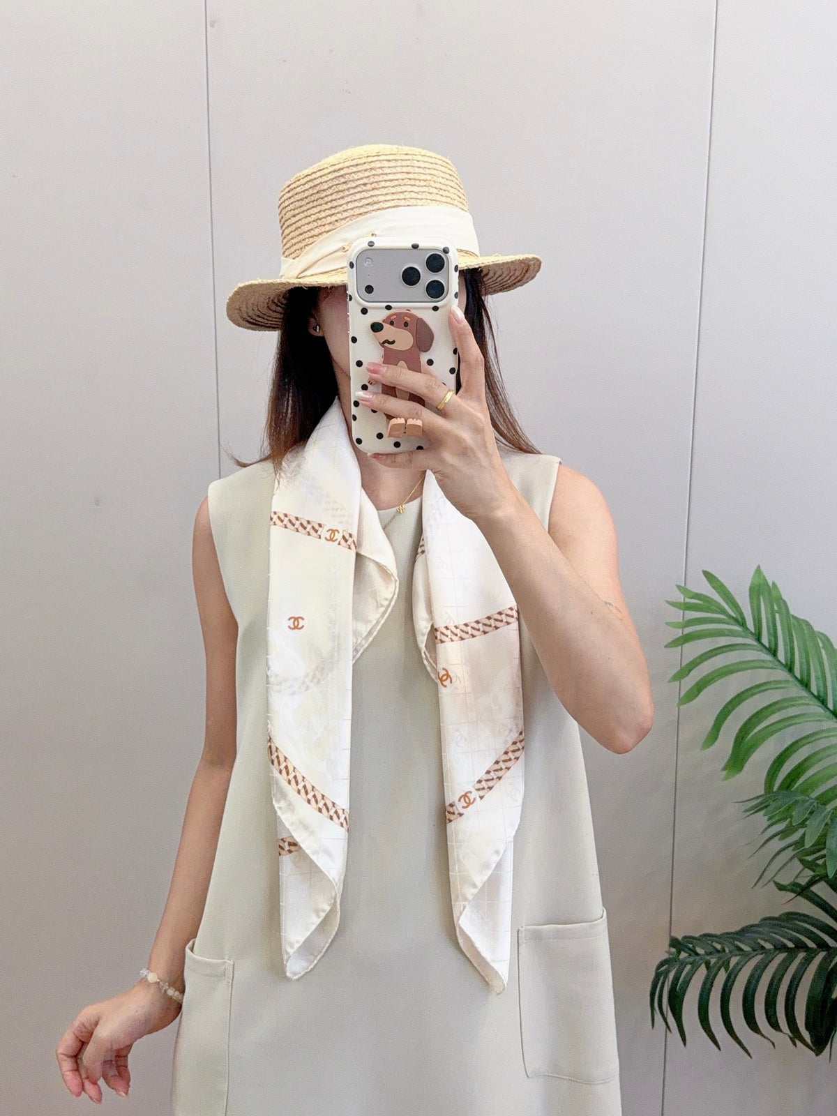 Chain Border Monogram Square Scarf - 90 x 90 cm