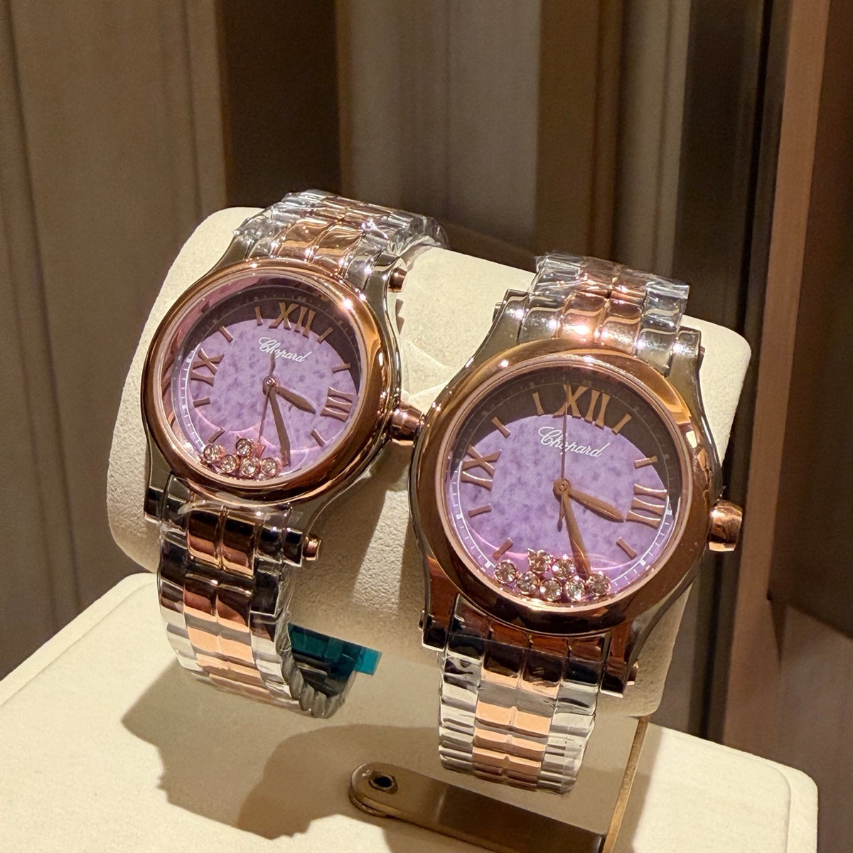 Purple Floating Crystal Bracelet Watch - product view 3
