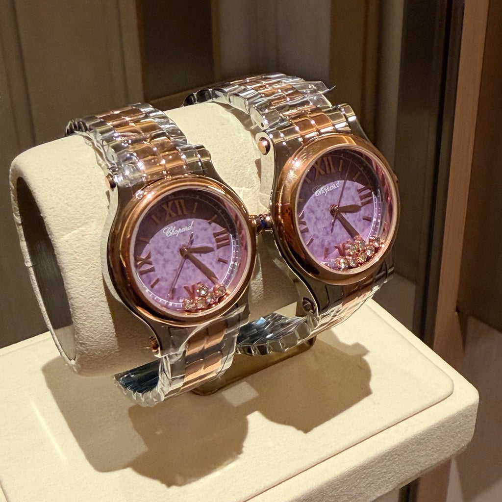Purple Floating Crystal Bracelet Watch - product view 5