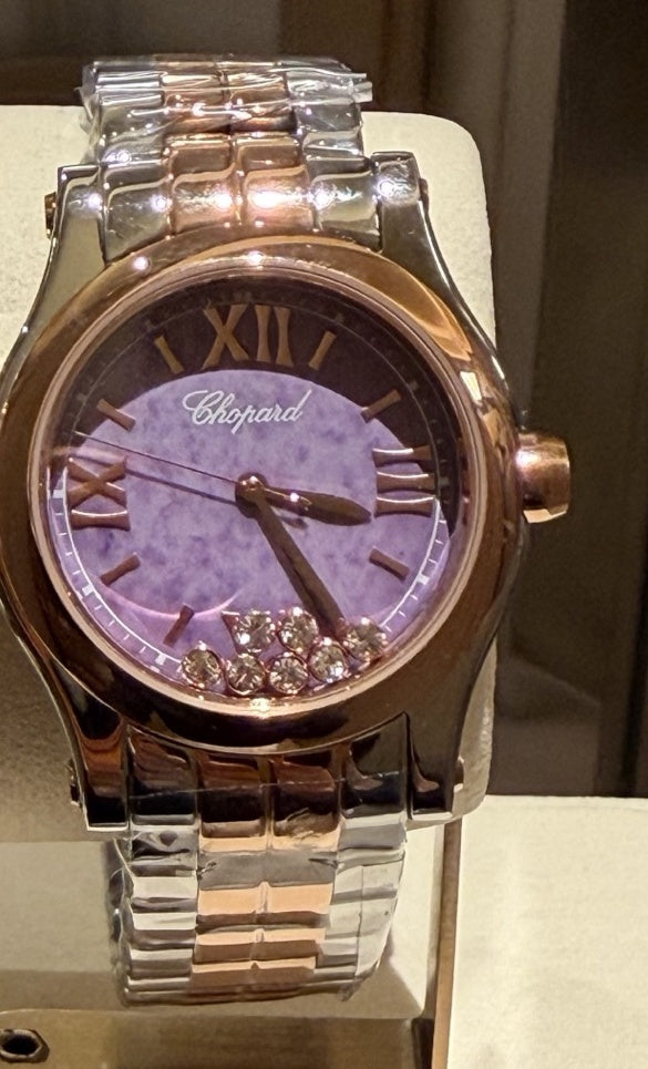 Purple Floating Crystal Bracelet Watch - Style 2