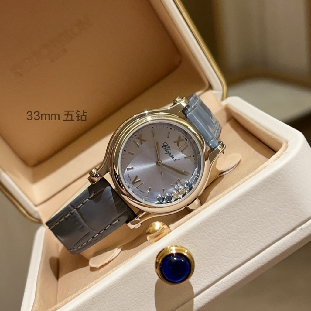 33mm Floating Crystal Gray Strap Watch - Gray