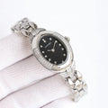 30mm Oval Crystal Link Bracelet Watch - Silver / Black