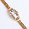 23mm Crystal Tonneau Bracelet Watch - Rose Gold / White