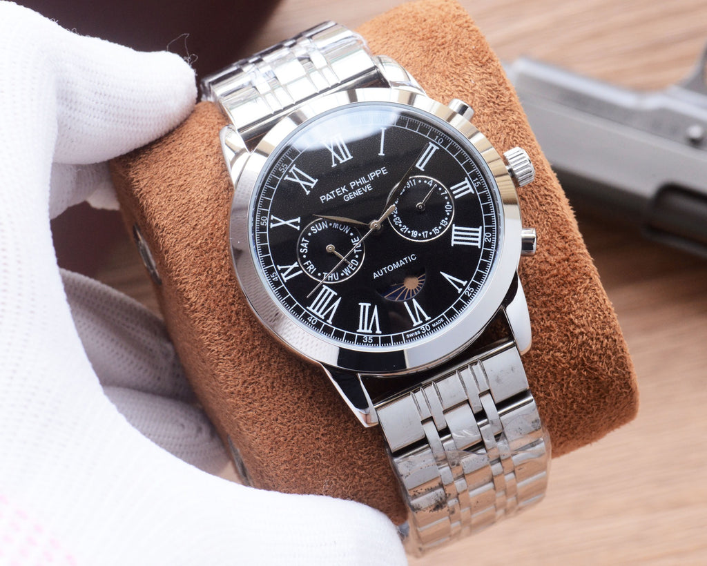 41mm Multi-Dial Automatic Bracelet Watch - Silver / Black