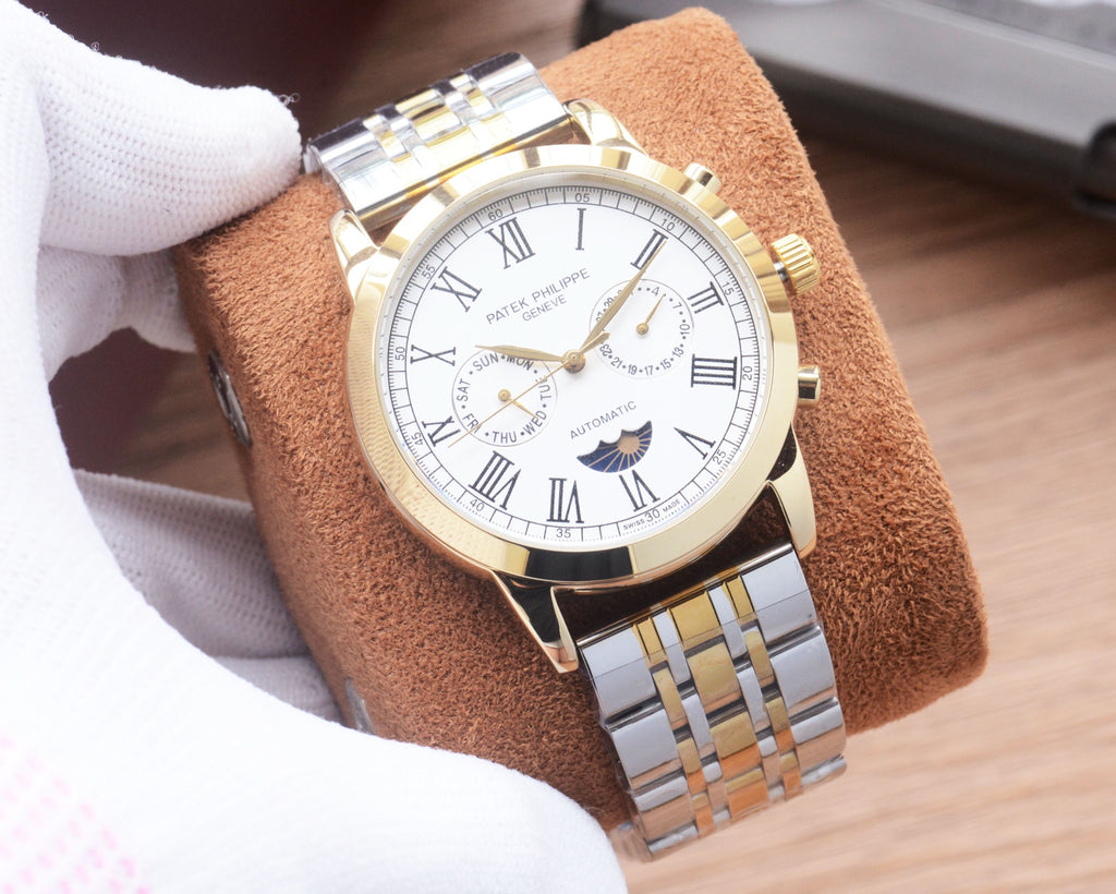 41mm Multi-Dial Automatic Bracelet Watch - Two-Tone / White