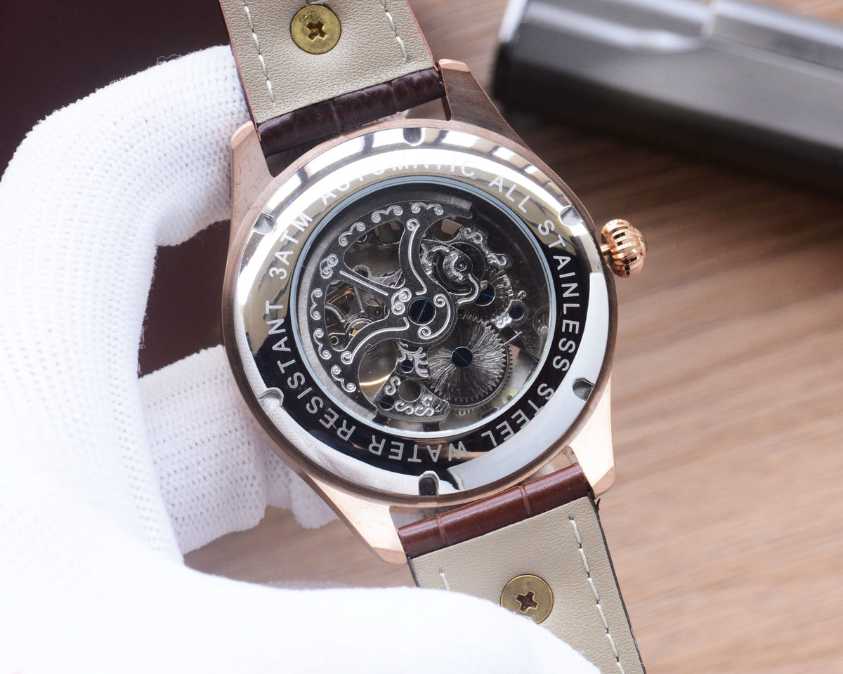 41mm Classic Automatic Leather Strap Watch - product view 7