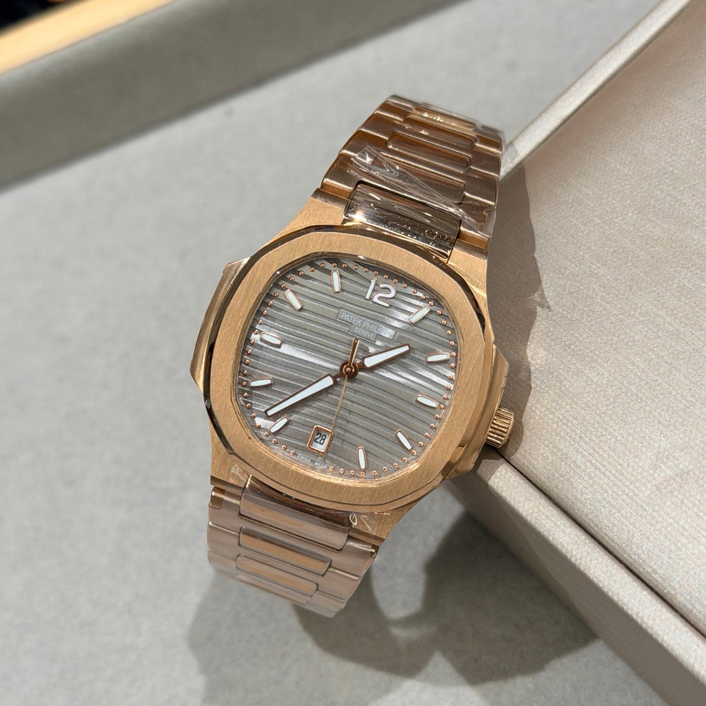35 mm gold-tone watch - Silver Gray - smooth bezel