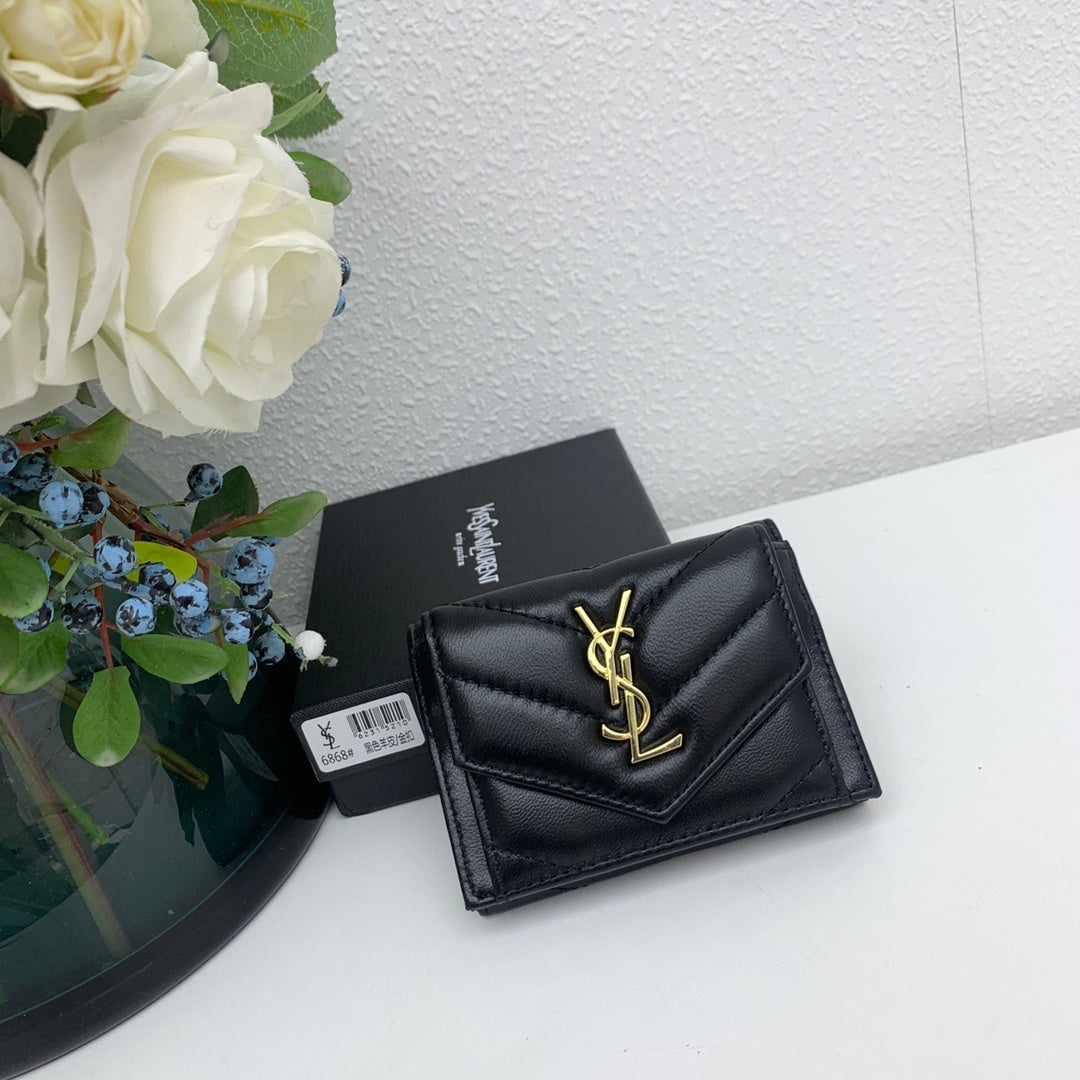 Portefeuille compact effet croco 026