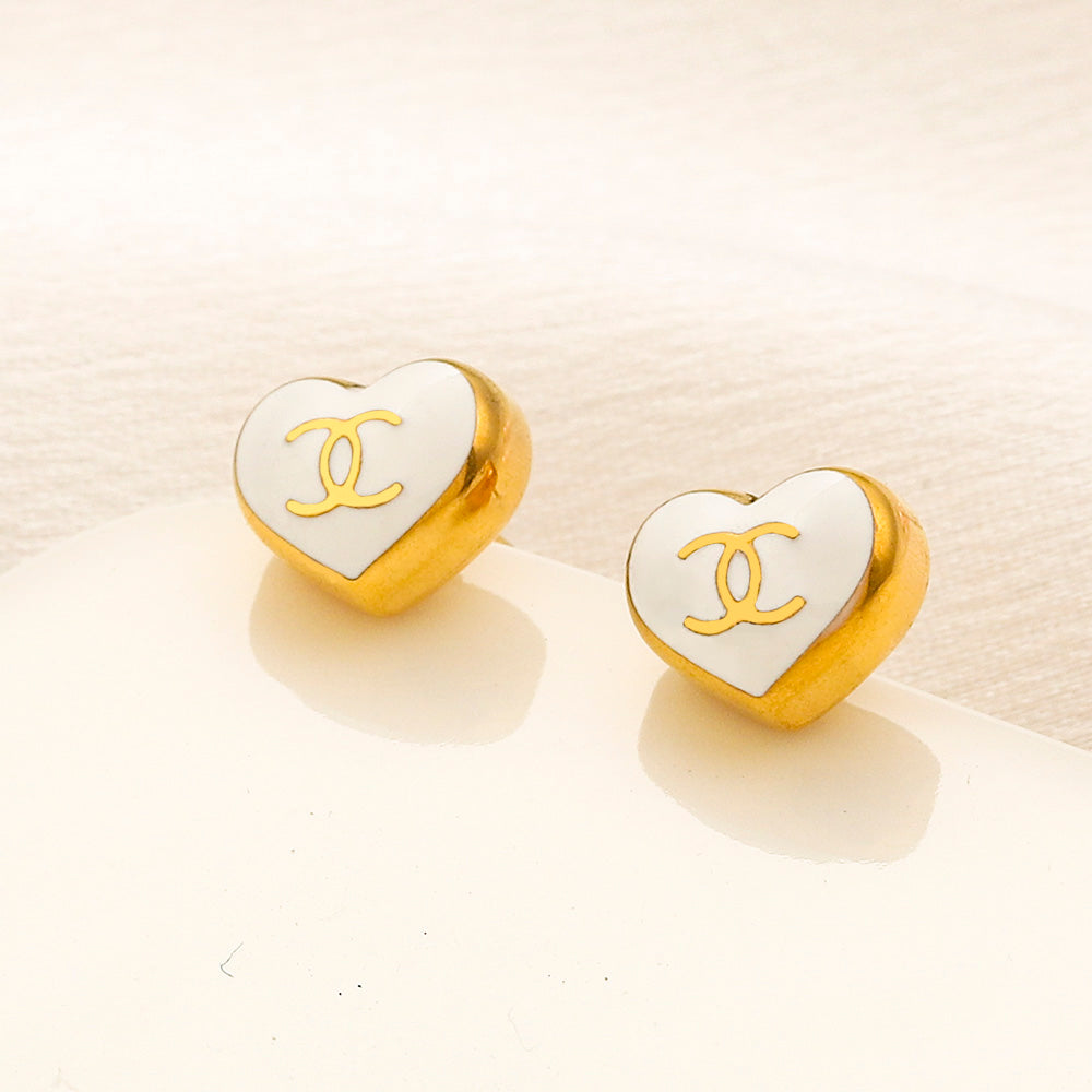 304 Stainless Steel Colorful Heart Earrings & Necklace Collection