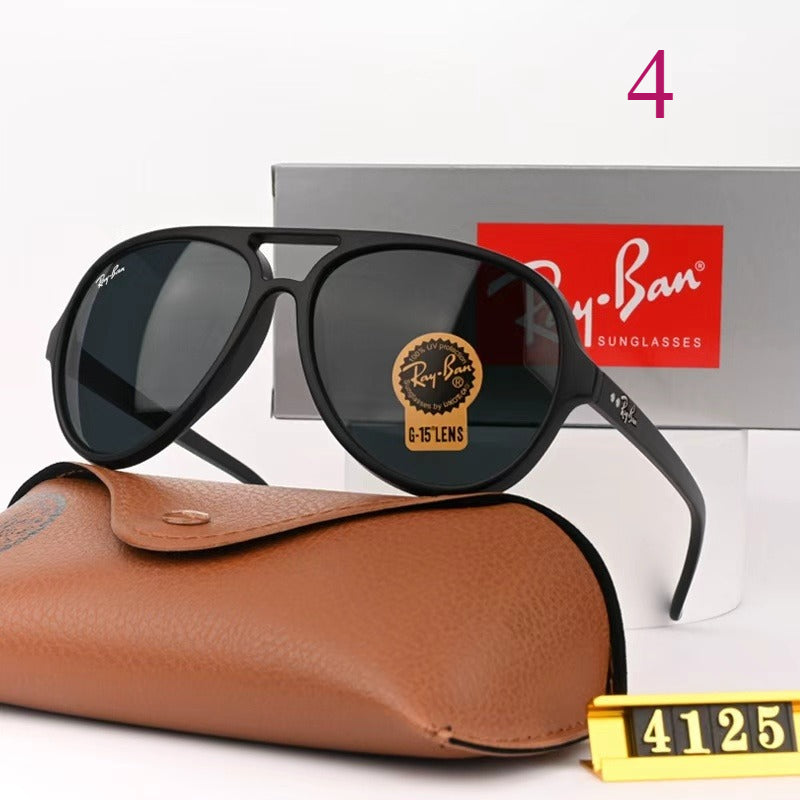 Metal Aviator Sunglasses with Color-Trimmed Rims