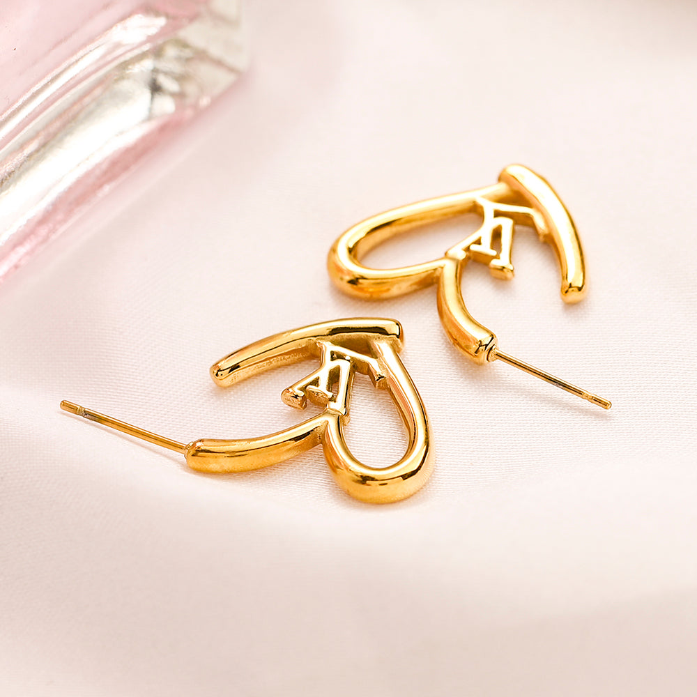 304 Stainless Steel Heart-Motif Earrings, Bracelet & Necklace Collection