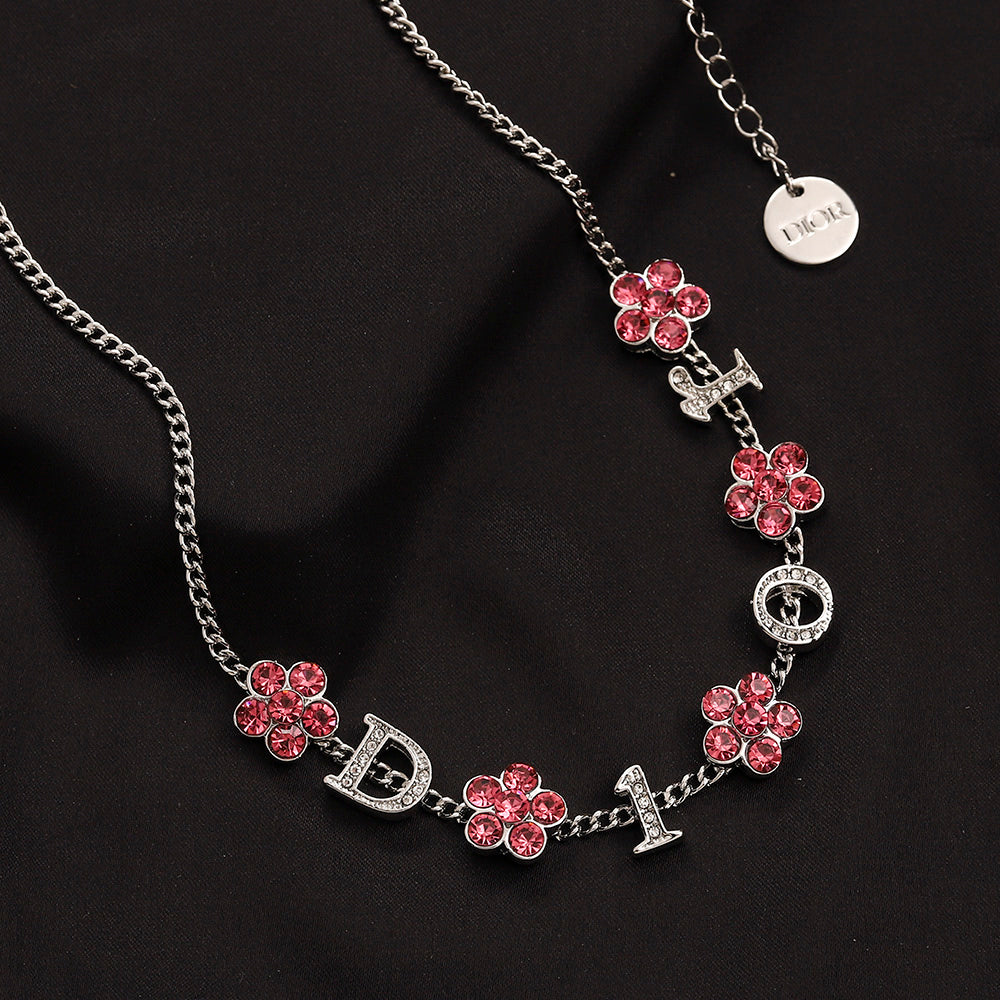 Alloy Floral Letter Earrings, Bracelet & Necklace Collection